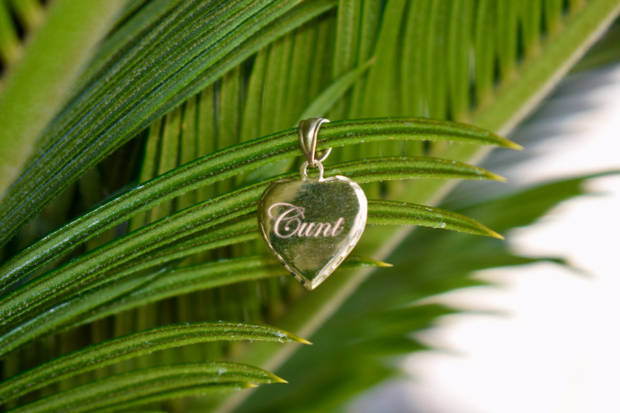 Vintage 14k "Cunt" Engraved Heart