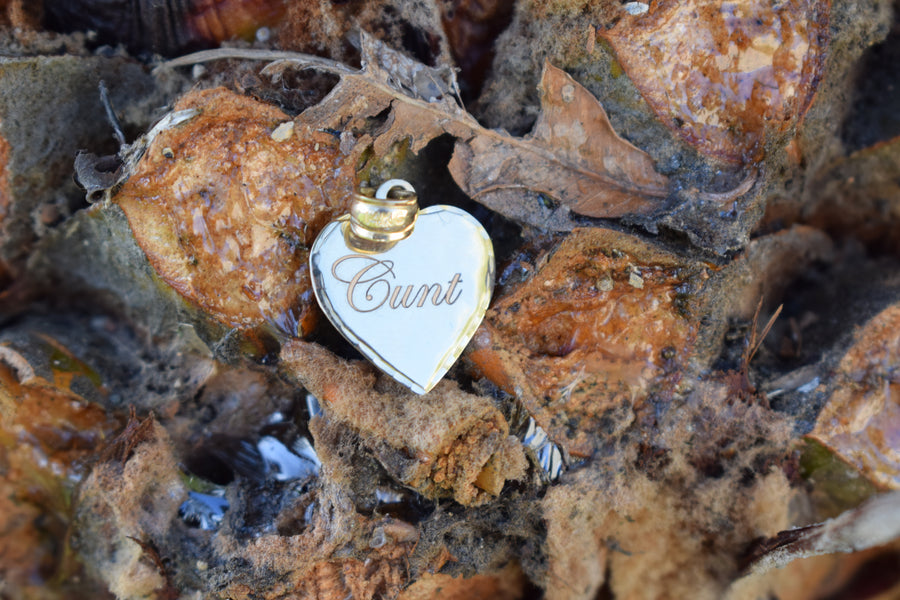 Vintage 14k "Cunt" Engraved Heart